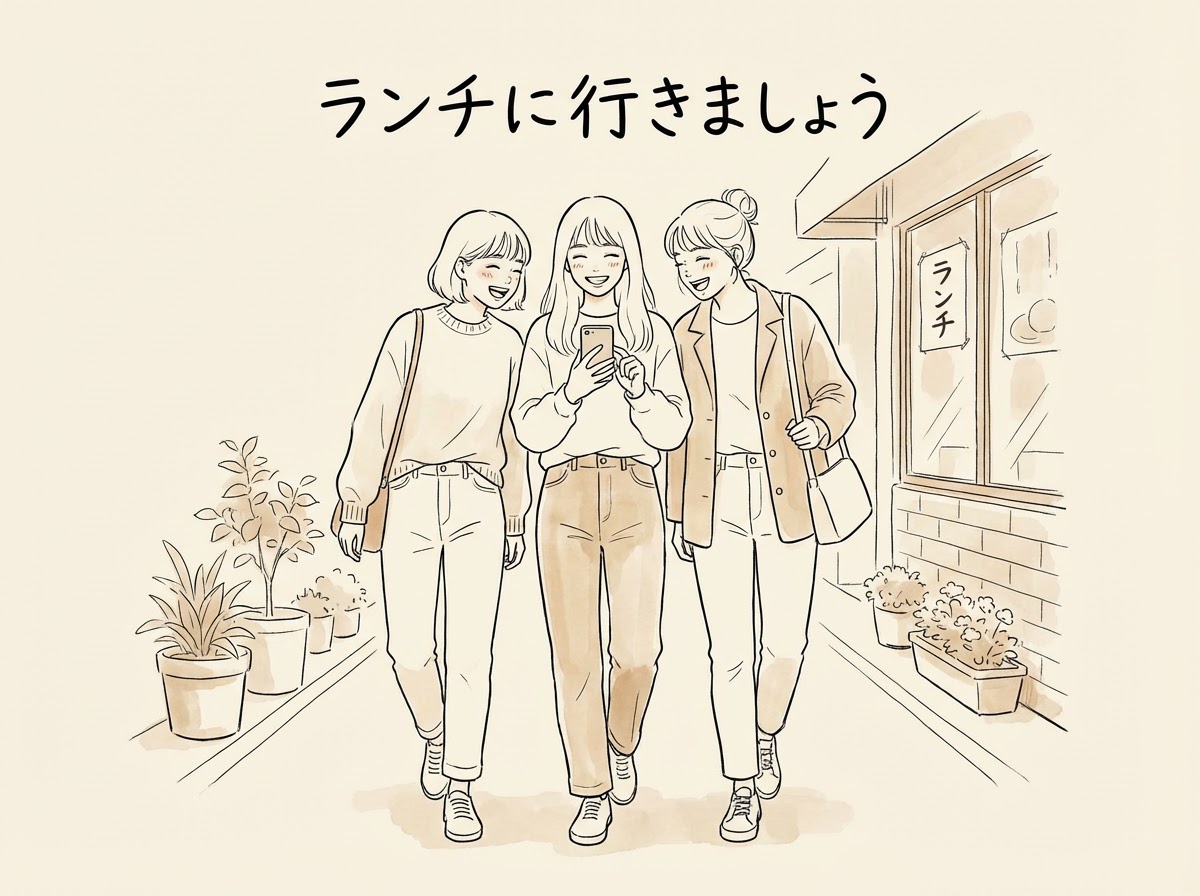 ランチに出かける女性たち